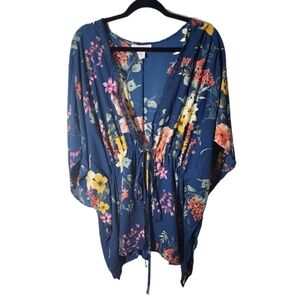 LIFE bathing suit coverall. Size 2X ladies floral open shawl.